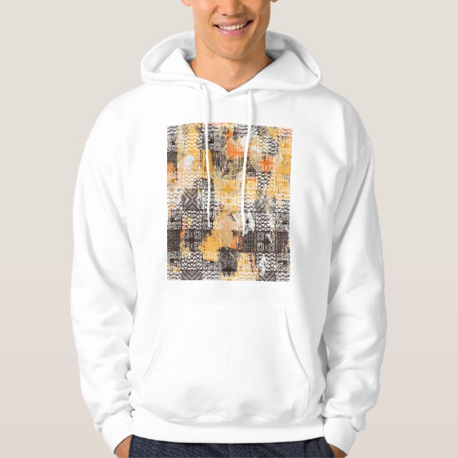Sudadera Patrón de angustia tribal de Boho geométrico (Anverso)