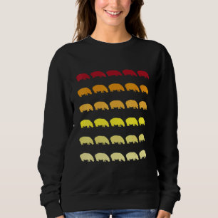 Sudadera Patrón de animal retro de hipopótamo