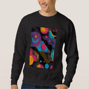 Sudadera Patrón de arte de los años 80 Resumen Vibe Retro
