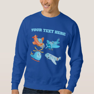 Sudadera Patrón de aviones de dibujos animados lindos nombr