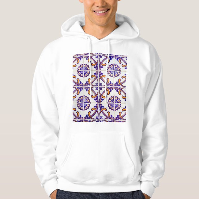 Sudadera Patrón de azulejos en primer plano, Portugal (Anverso)