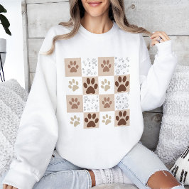 Sudadera Patrón de Boho Dog Paw revisado