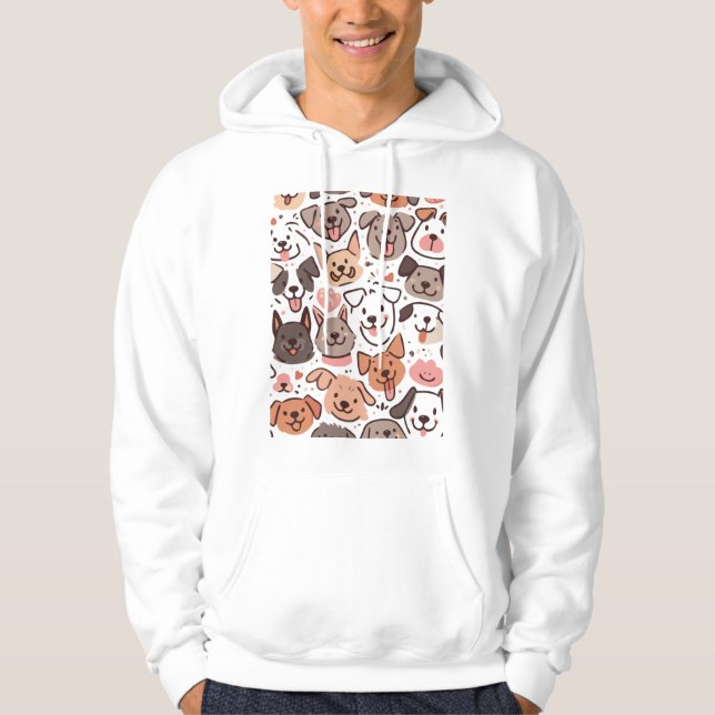 Sudadera Patrón de Cachorros Felices 1 (Anverso)