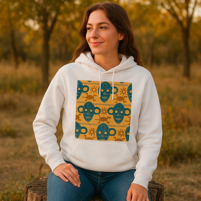 Sudadera Patrón de cara étnica africana de la máscara triba (Subido por el creador)