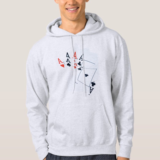 Sudadera Patrón de cartas de póquer Quad Aces, (Anverso)