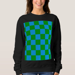 Sudadera Patrón de comprobación verde azul