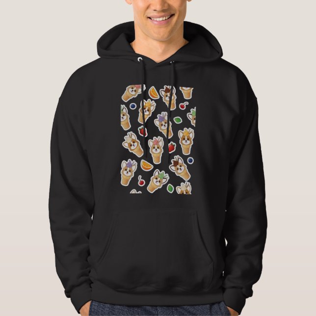 Sudadera Patrón de cono de crema de hielo Corgi (Anverso)