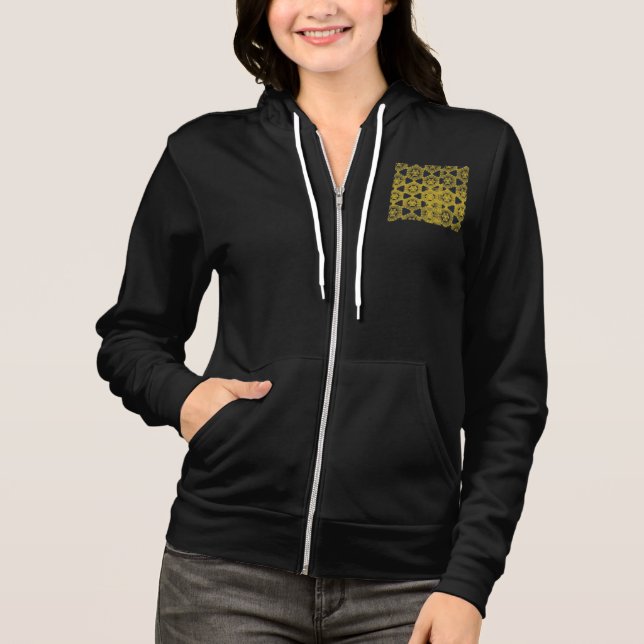 Sudadera Patrón de contraste negro y amarillo (Anverso)