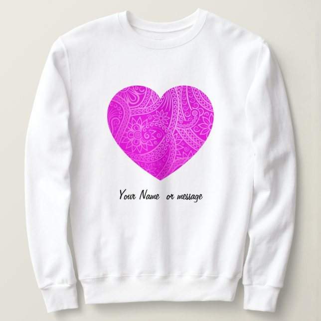 Sudadera Patrón de corazón magenta estético vibrante person (Anverso del diseño)