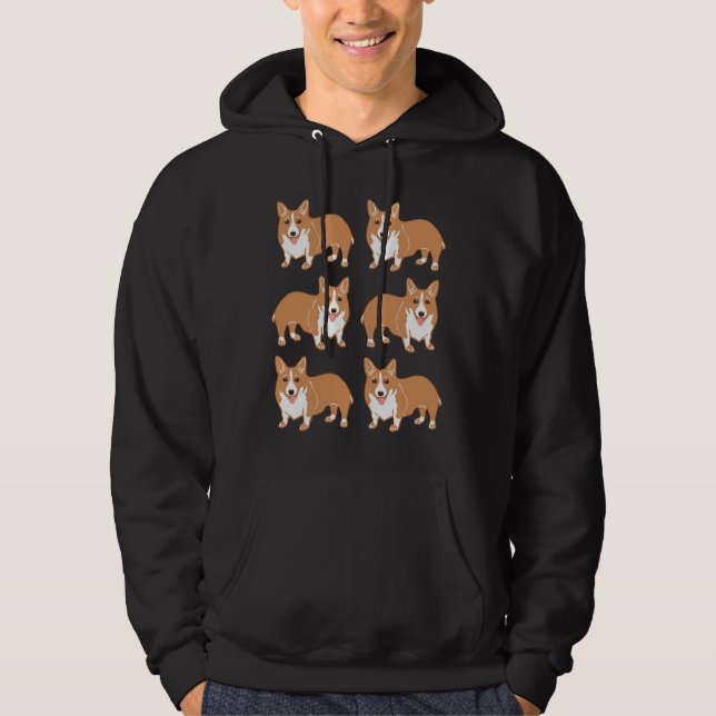 Sudadera Patrón de corgi feliz (Anverso)