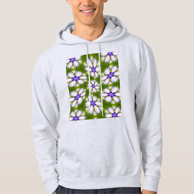 Sudadera Patrón de cornflores blancas (Anverso)