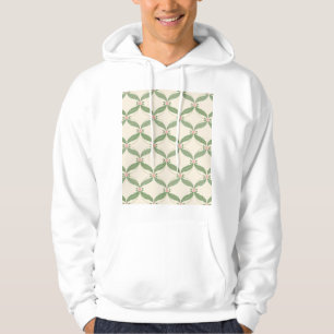Sudadera Patrón de cuadrícula de flores de hojas simples