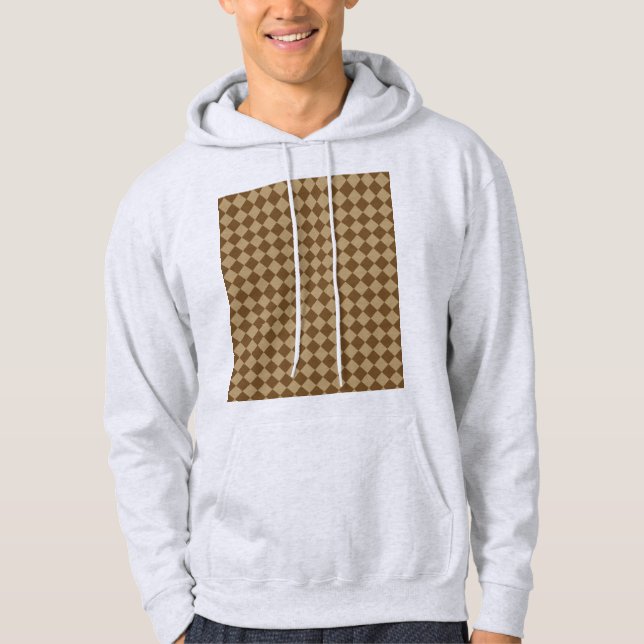 Sudadera Patrón de diamante de combinación marrón de STaylo (Anverso)