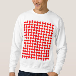 Sudadera Patrón de diamantes rojo y blanco de Shirley Taylo