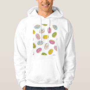 Sudadera Patrón de donuts Doodle, diseño sin fisuras.