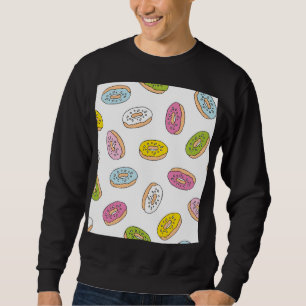 Sudadera Patrón de donuts Doodle, diseño sin fisuras.