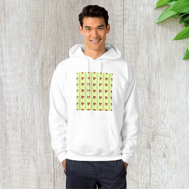 Sudadera Patrón de enredadera floral roja sobre verde claro (Subido por el creador)