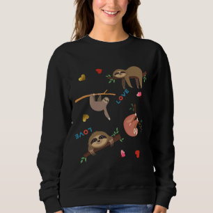 Sudadera Patrón de eslogan lindo Sloth Love Sloth