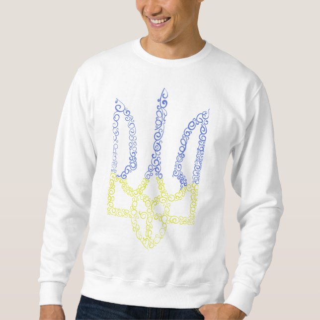 Sudadera Patrón de espiral de tridente de trízub del escudo (Anverso)