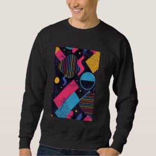 Sudadera Patrón de estilo retro sintonización de arte 80
