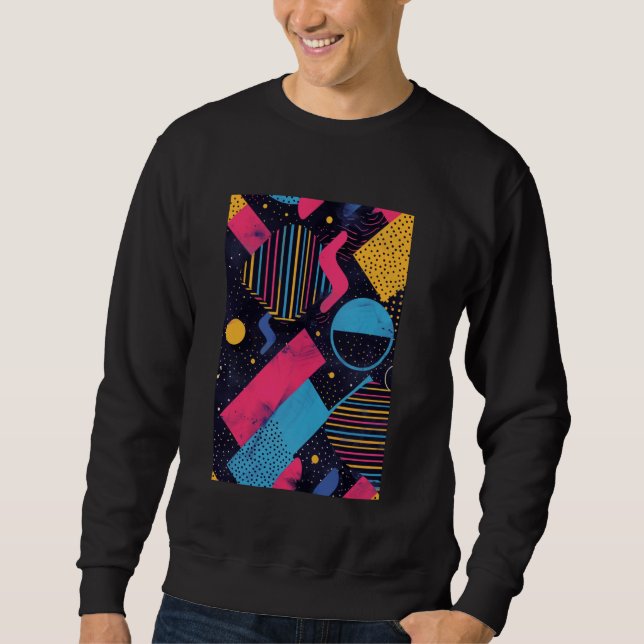 Sudadera Patrón de estilo retro sintonización de arte 80 (Anverso)