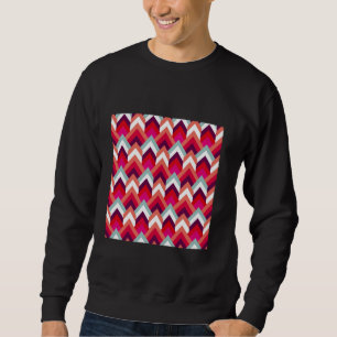 SUDADERA PATRÓN DE FLECHA ALTO GEOMÉTRICO DE LOS AÑOS 70 R