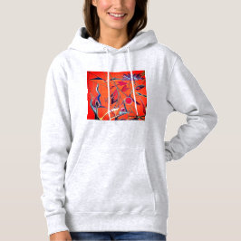 Sudadera patrón de flor naranja
