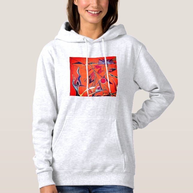 Sudadera patrón de flor naranja (Anverso)