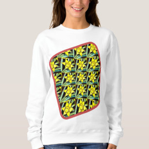 Sudadera Patrón de flores amarillas y valiosas