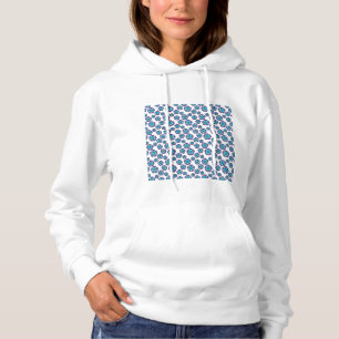 Sudadera Patrón de flores azules violetas