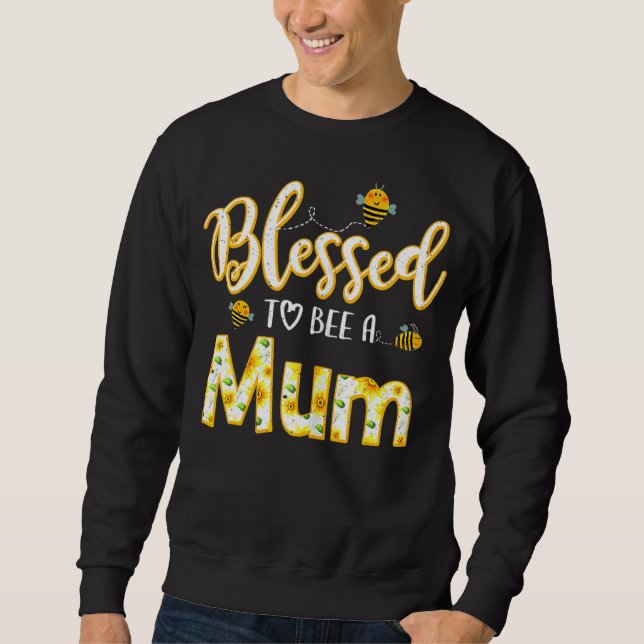 Sudadera Patrón de flores benditas mujeres Abeja Mamá Abuel (Anverso)