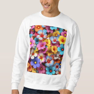 Sudadera Patrón de flores de Bonito coloridas-20240