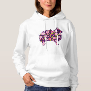 Sudadera Patrón de flores de perros panomeranos