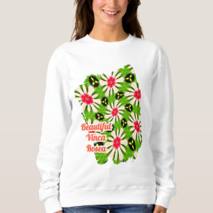 Sudadera Patrón de flores rosadas y blancas