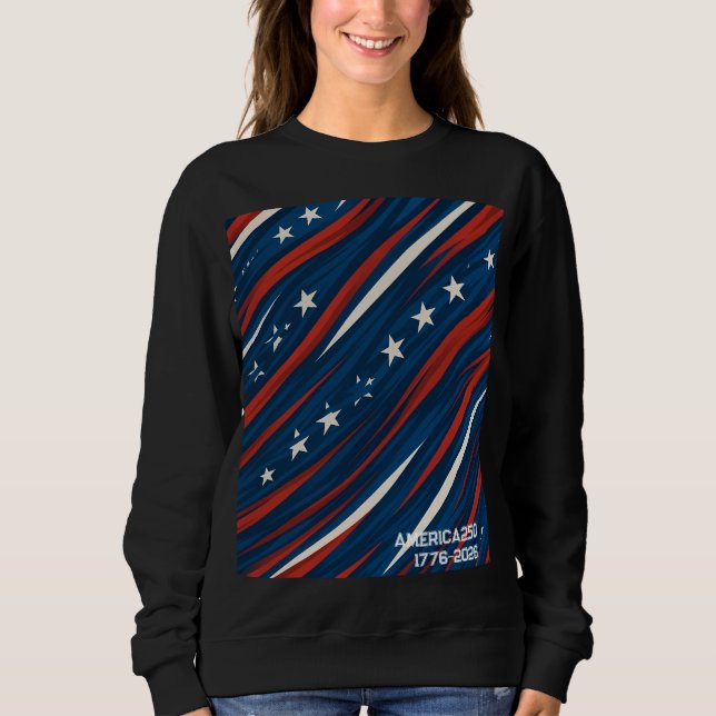 Sudadera Patrón de franja mínima de la bandera de EE. UU. | (Anverso)