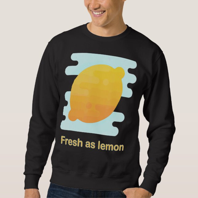 Sudadera Patrón de fruta de limón cúbico Cítrico Amarillo T (Anverso)
