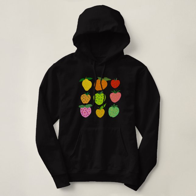 Sudadera Patrón de frutos coloridos (Diseño del anverso)