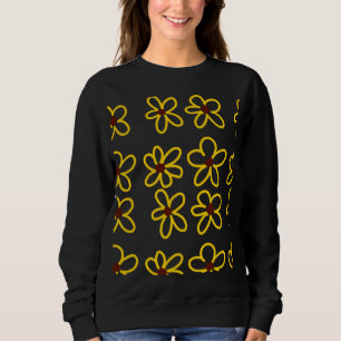 Sudadera Patrón de girasol amarillo marrón flor floral boho
