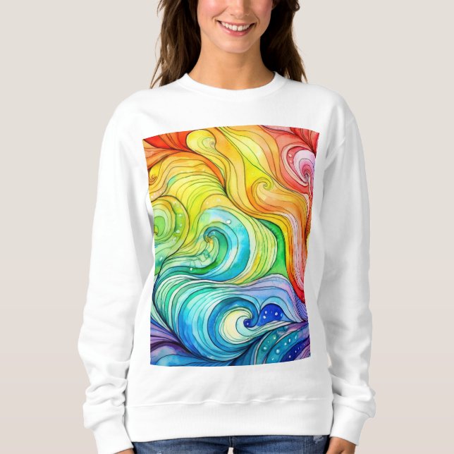 Sudadera Patrón de giro arco iris (Anverso)