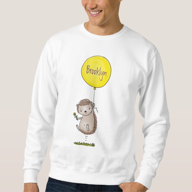 Sudadera Patrón de hedgehog y personalizado de globos (Anverso)