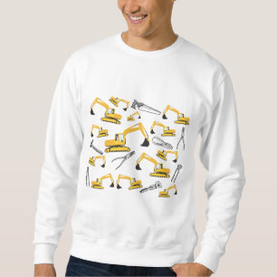 Sudadera Patrón de herramientas y camiones de construcción