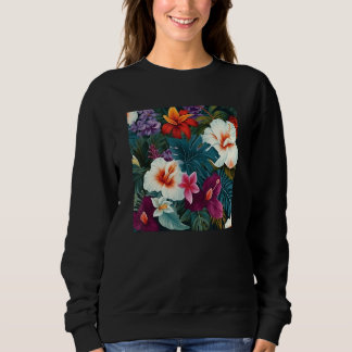 Sudadera Patrón de hoja de flor tropical hawaiana Vacacione