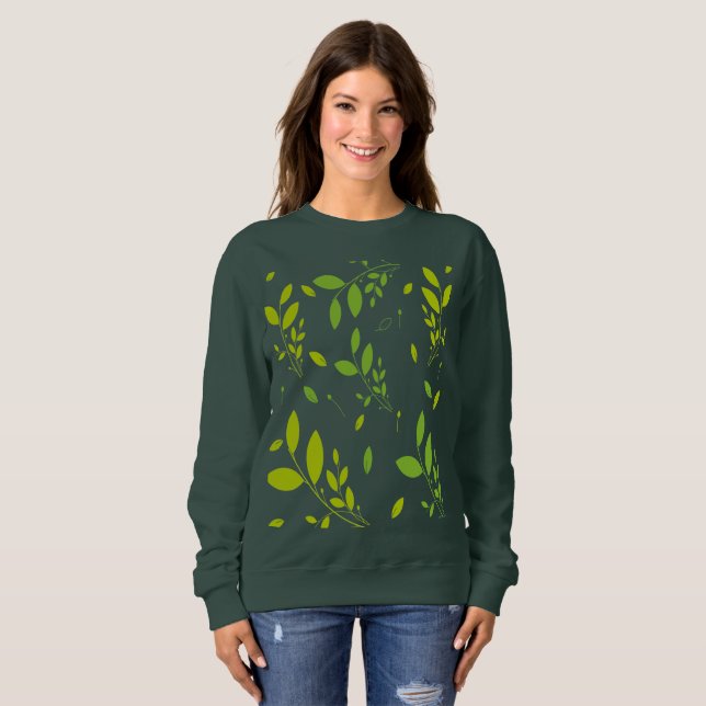Sudadera patrón de hojas (Anverso completo)