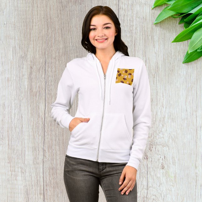 Sudadera Patrón de hongo marrón en amarillo mostaza (Subido por el creador)