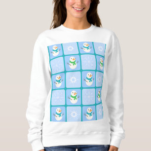 Sudadera Patrón de invierno de snowman y copos de nieve