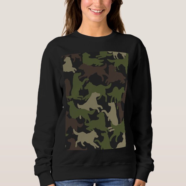 Sudadera Patrón de Labrador Camo para la recuperación de ca (Anverso)