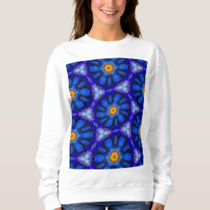 Sudadera Patrón de las flores azules abstractas