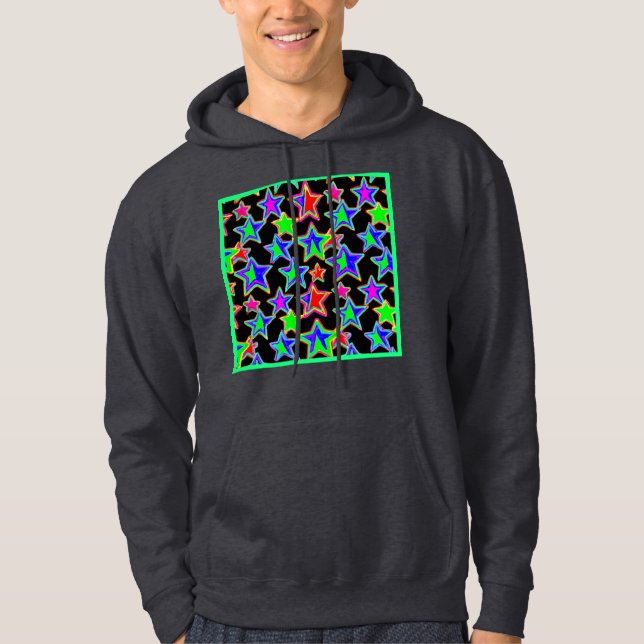 Sudadera Patrón de luz estelar de neón brillante (Anverso)