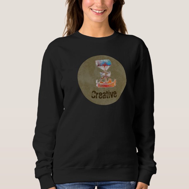 Sudadera Patrón de mancha de café y ephemera para creativos (Anverso)