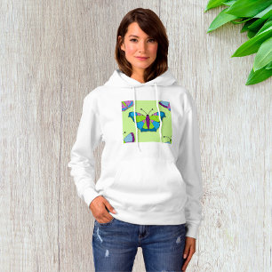 Sudadera Patrón de mariposa de patchwork sobre verde